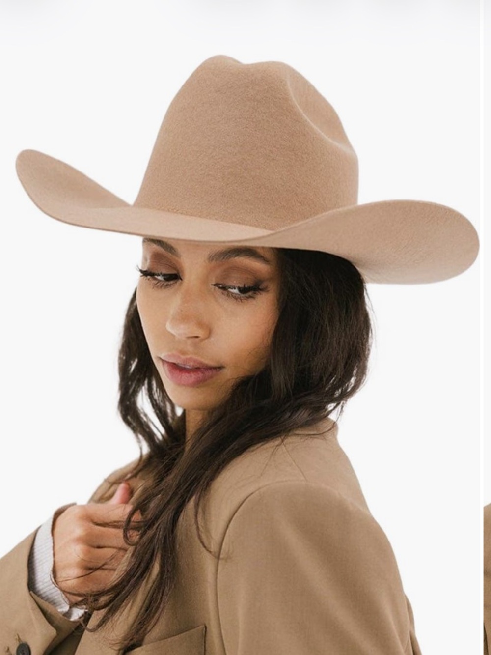 GIGI PIP Teddy Cattleman Western Wool Felt Cowgirl Hat in Light Brown